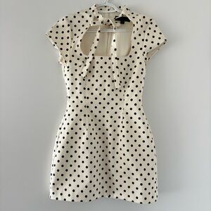 Zara Polka Dot dress with tie neck